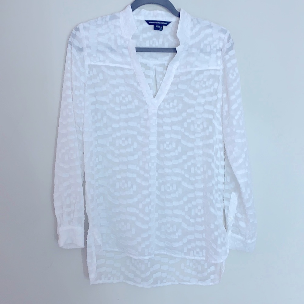 FRENCH CONNECTION Sheer White Blouse